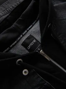 Pánska bunda s kapucňou OMBRE Jacket OM-JADJ-0220 V-3 black