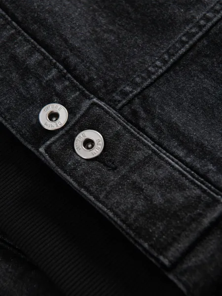 Pánska bunda s kapucňou OMBRE Jacket OM-JADJ-0220 V-3 black