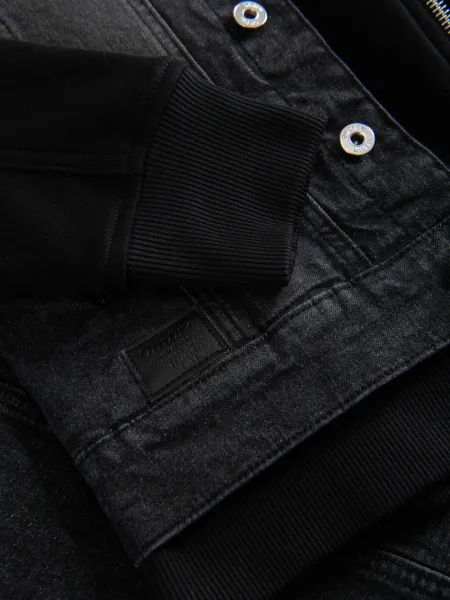 Pánska bunda s kapucňou OMBRE Jacket OM-JADJ-0220 V-3 black