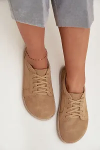 Barefoot typ tenisky z prírodného semišu Zazoo 314 béžové