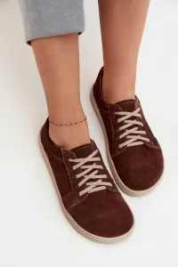 Barefoot typ tenisky z prírodného semišu Zazoo 314 čokoládové