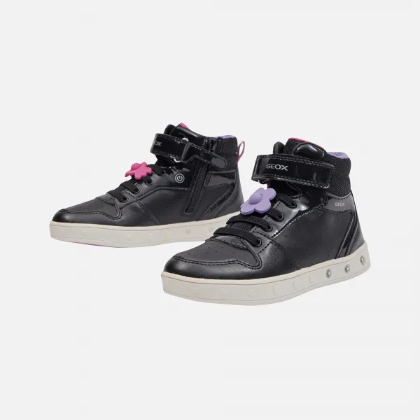 Black Girls Geox Skylin Sneakers - Girls