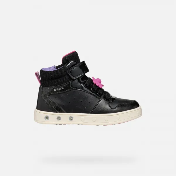 Black Girls Geox Skylin Sneakers - Girls