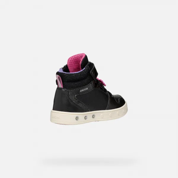 Black Girls Geox Skylin Sneakers - Girls