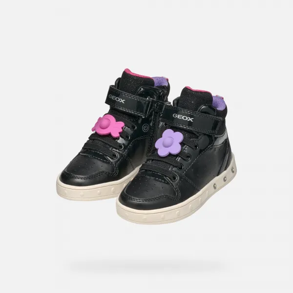 Black Girls Geox Skylin Sneakers - Girls