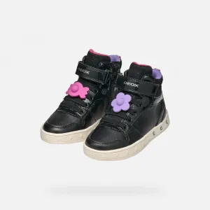 Black Girls Geox Skylin Sneakers - Girls