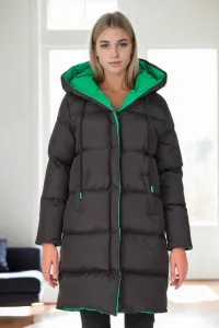 Z8687 DEWBERRY WOMEN'S COAT-BLACK-GREEN