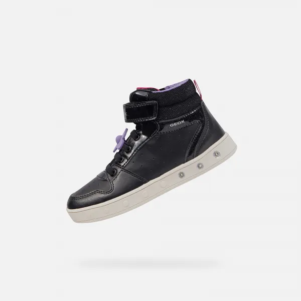 Black Girls Geox Skylin Sneakers - Girls