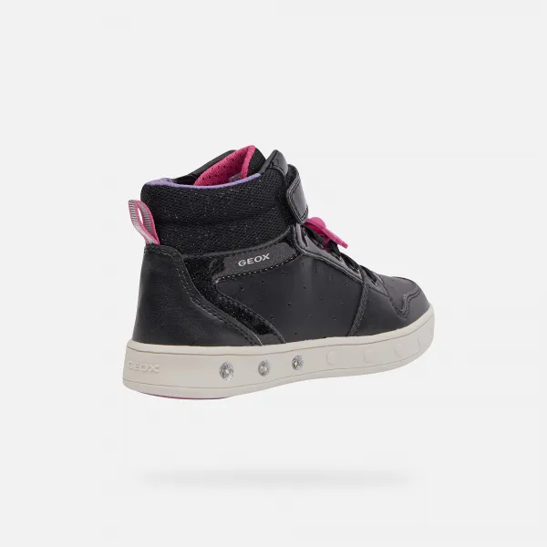 Black Girls Geox Skylin Sneakers - Girls
