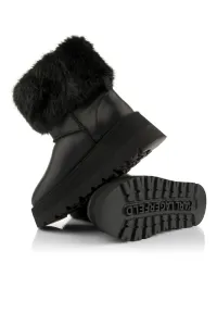 Snehule Karl Lagerfeld Skylar Signia Kollar Mid Boot Black Lthr & Textile