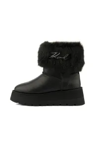 Snehule Karl Lagerfeld Skylar Signia Kollar Mid Boot Black Lthr & Textile