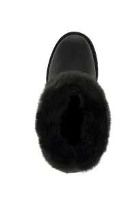 Snehule Karl Lagerfeld Skylar Signia Kollar Mid Boot Black Lthr & Textile