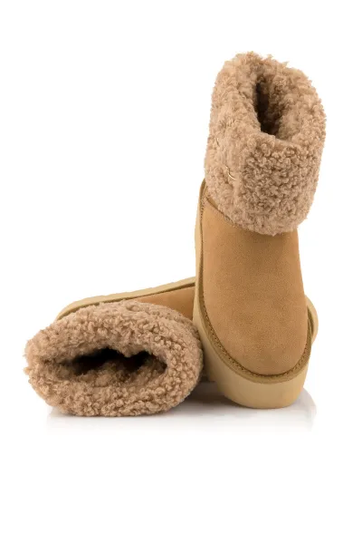 Snehule Karl Lagerfeld Skylar Signia Kollar Mid Boot Toffee Suede