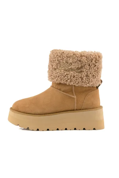 Snehule Karl Lagerfeld Skylar Signia Kollar Mid Boot Toffee Suede