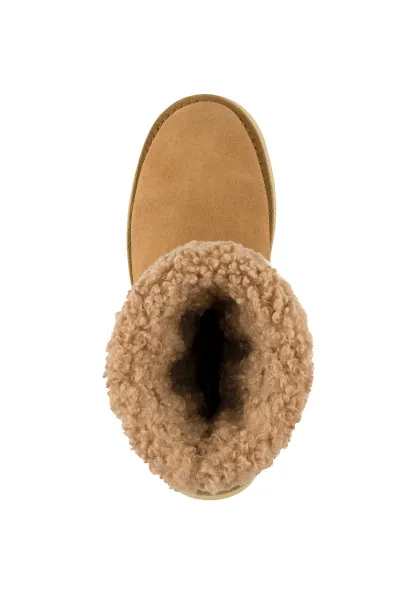Snehule Karl Lagerfeld Skylar Signia Kollar Mid Boot Toffee Suede