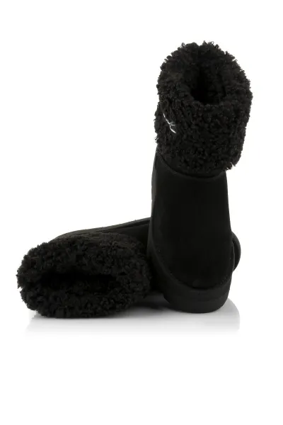 Snehule Karl Lagerfeld Skylar Signia Kollar Mid Boot Black Suede & Textile