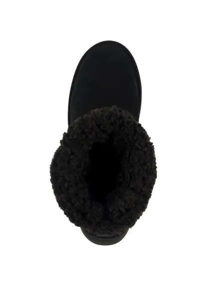 Snehule Karl Lagerfeld Skylar Signia Kollar Mid Boot Black Suede & Textile