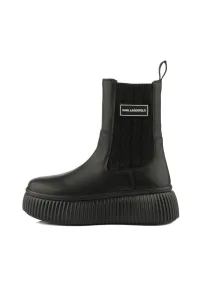 Členková Obuv Karl Lagerfeld Kreeper Lo Kable Knit Boot Black Lthr & Text / Mono