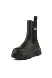 Členková Obuv Karl Lagerfeld Kreeper Lo Kable Knit Boot Black Lthr & Text / Mono