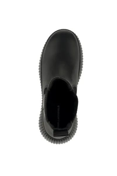 Členková Obuv Karl Lagerfeld Kreeper Lo Kable Knit Boot Black Lthr & Text / Mono