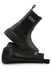 Členková Obuv Karl Lagerfeld Kreeper Lo Kable Knit Boot Black Lthr & Text / Mono