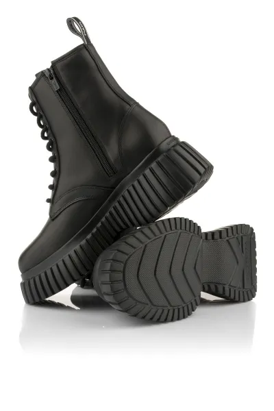 Členková Obuv Karl Lagerfeld Kreeper Wedge Micro Studs Lace Boot Black Lthr