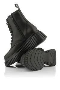 Členková Obuv Karl Lagerfeld Kreeper Wedge Micro Studs Lace Boot Black Lthr