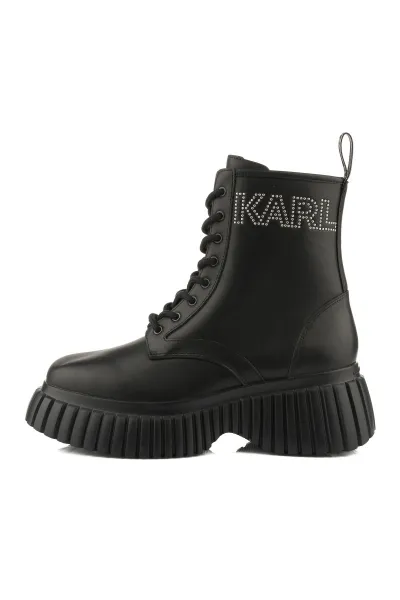 Členková Obuv Karl Lagerfeld Kreeper Wedge Micro Studs Lace Boot Black Lthr