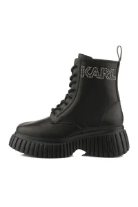 Členková Obuv Karl Lagerfeld Kreeper Wedge Micro Studs Lace Boot Black Lthr