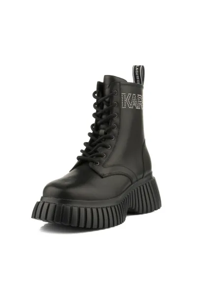Členková Obuv Karl Lagerfeld Kreeper Wedge Micro Studs Lace Boot Black Lthr