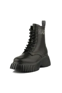 Členková Obuv Karl Lagerfeld Kreeper Wedge Micro Studs Lace Boot Black Lthr