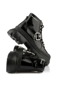 Členková Obuv Karl Lagerfeld Trekka Max Mid Lace Strap Black Lthr