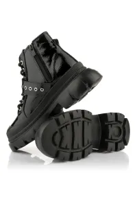 Členková Obuv Karl Lagerfeld Trekka Max Mid Lace Strap Black Lthr