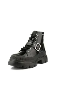 Členková Obuv Karl Lagerfeld Trekka Max Mid Lace Strap Black Lthr