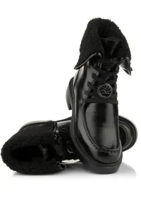 Členková Obuv Karl Lagerfeld Macie Moc Toe Foldover Boot Black Lthr