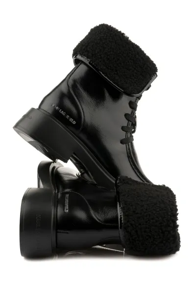 Členková Obuv Karl Lagerfeld Macie Moc Toe Foldover Boot Black Lthr