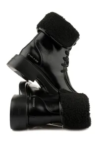 Členková Obuv Karl Lagerfeld Macie Moc Toe Foldover Boot Black Lthr