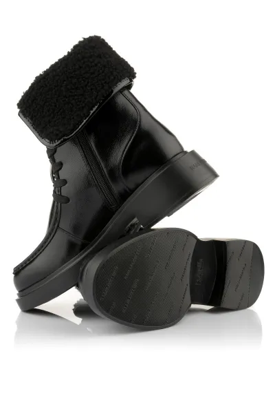 Členková Obuv Karl Lagerfeld Macie Moc Toe Foldover Boot Black Lthr