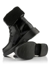 Členková Obuv Karl Lagerfeld Macie Moc Toe Foldover Boot Black Lthr