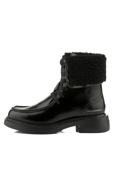 Členková Obuv Karl Lagerfeld Macie Moc Toe Foldover Boot Black Lthr