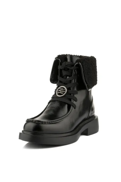 Členková Obuv Karl Lagerfeld Macie Moc Toe Foldover Boot Black Lthr