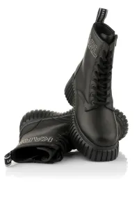 Členková Obuv Karl Lagerfeld Kreeper Wedge Micro Studs Lace Boot Black Lthr