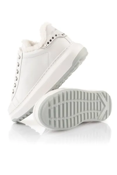 Tenisky Karl Lagerfeld Kapri Lug Signia Studs Lo Lace White Textured Lthr W/Silver
