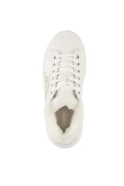 Tenisky Karl Lagerfeld Kapri Lug Signia Studs Lo Lace White Textured Lthr W/Silver