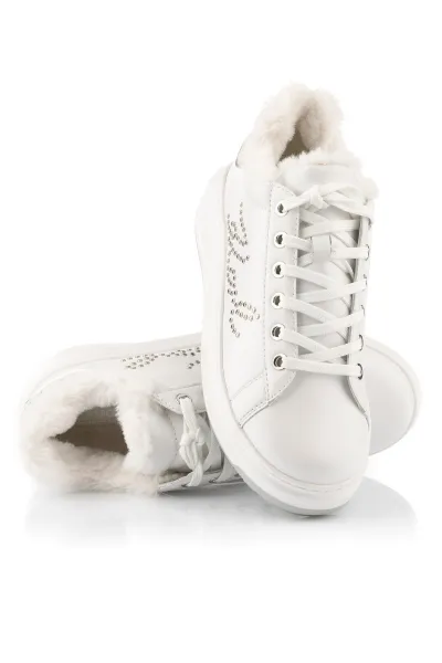 Tenisky Karl Lagerfeld Kapri Lug Signia Studs Lo Lace White Textured Lthr W/Silver