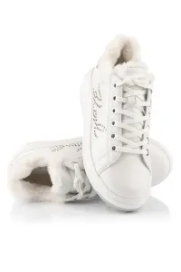 Tenisky Karl Lagerfeld Kapri Lug Signia Studs Lo Lace White Textured Lthr W/Silver