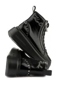 Členková Obuv Karl Lagerfeld Anakapri Signia Studs Mid Zip Black Lthr