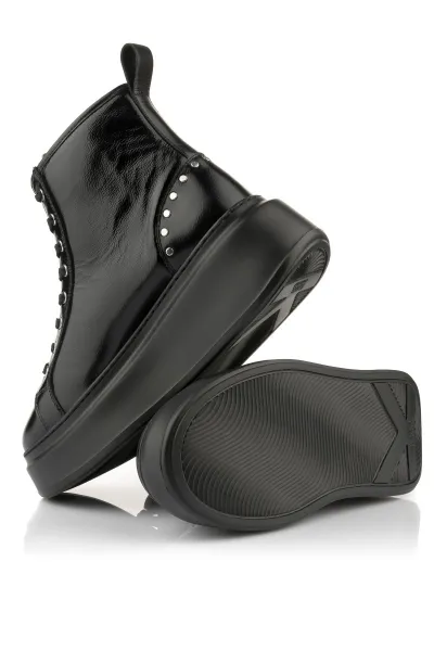 Členková Obuv Karl Lagerfeld Anakapri Signia Studs Mid Zip Black Lthr