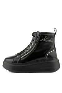 Členková Obuv Karl Lagerfeld Anakapri Signia Studs Mid Zip Black Lthr