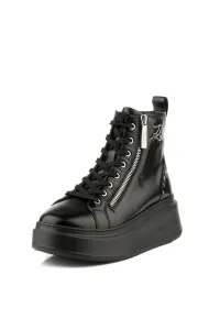 Členková Obuv Karl Lagerfeld Anakapri Signia Studs Mid Zip Black Lthr